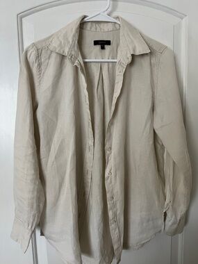 Quince Women’s Linen Shirt Jacket in sand color